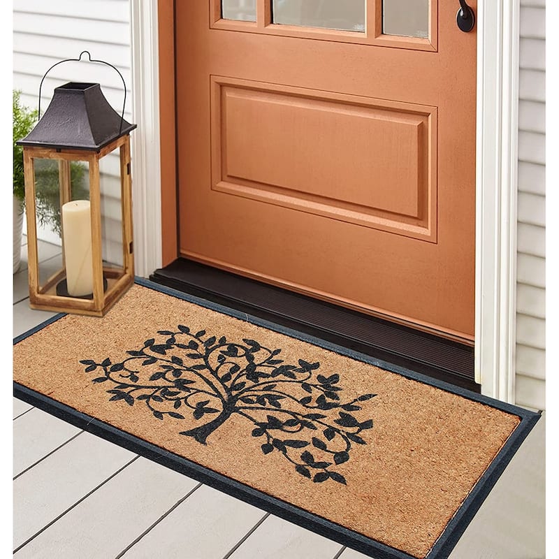 A1HC Natural Rubber and Coir Thick Heavy Duty Non Slip Doormat 18" X 48"