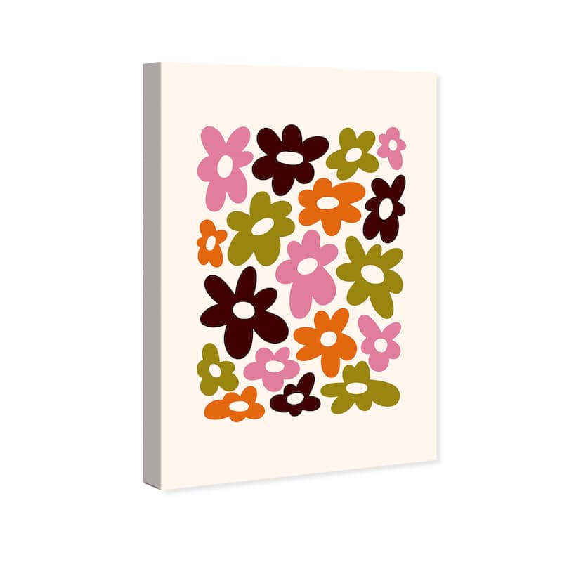 Wynwood Studio Canvas Floral and Botanical Fill it with Flowers Pink and Modern & Contemporary Wall Art Canvas Print