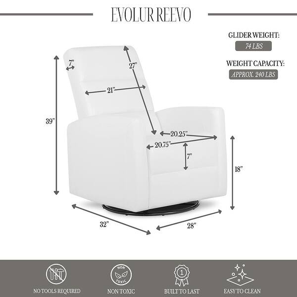 dimension image slide 1 of 2, Evolur Reevo Glider Swivel