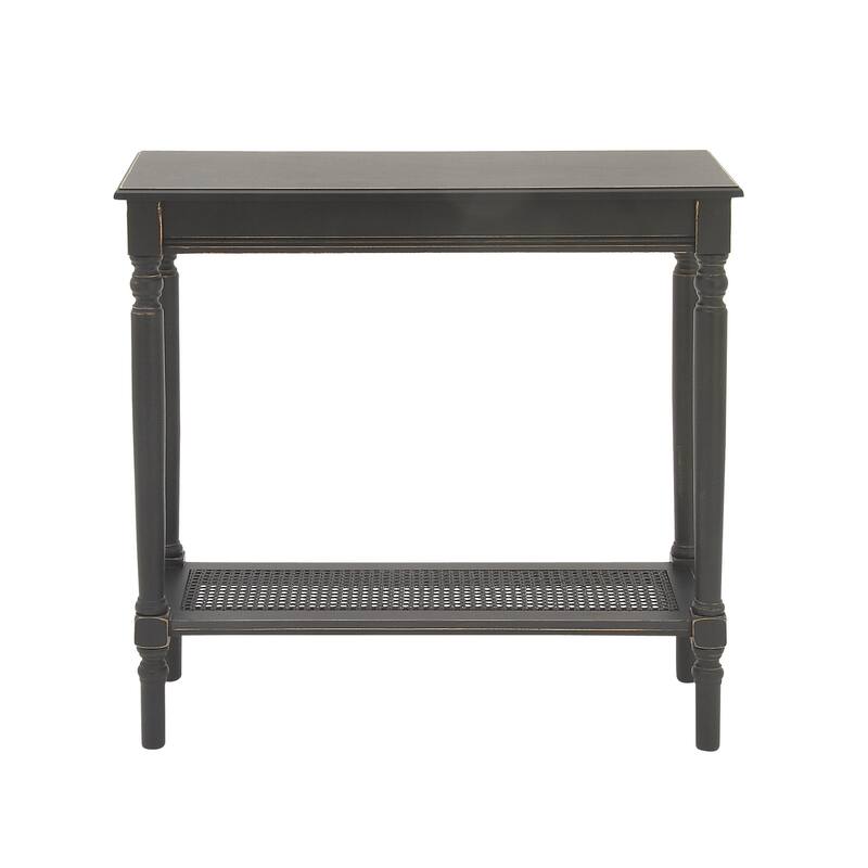 Black Wooden 1 Shelf Console Table