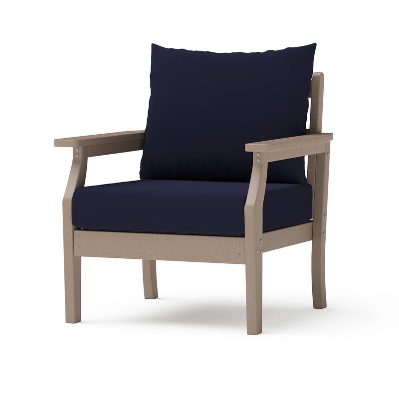 Kamas Outdoor Patio Club Chair - Tan Frame