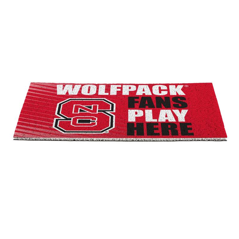 28 in. x 16 in. North Carolina State University "Fans Play Here" PVC Door Mat