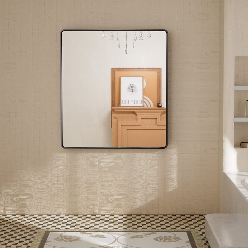 TETOTE Modern Metal Frame Wall Mounted Bathroom Vanity Mirror