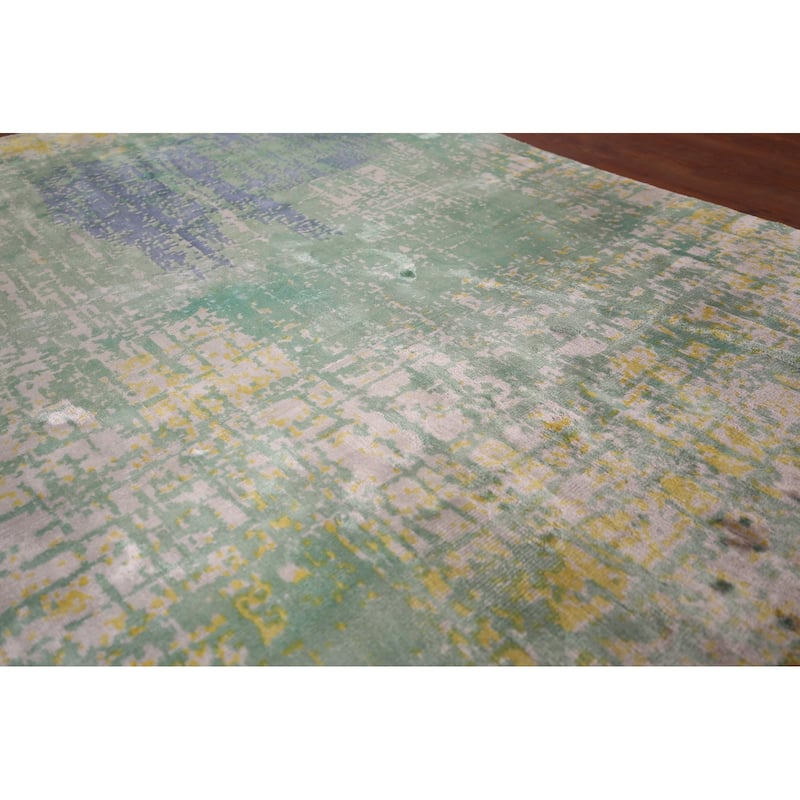 Contemporary Abstract Indian Accent Rug Handmade Wool Carpet - 4'5" X 6'5"