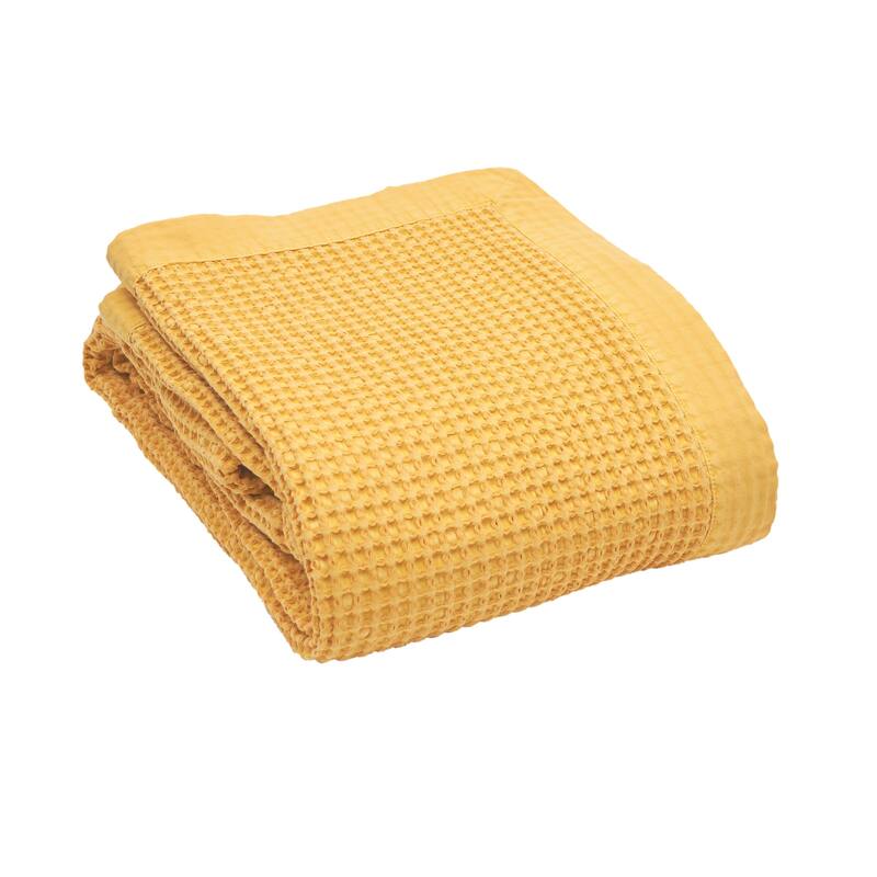 Vintage Dyed Throw Blanket - Mustard - 90 X 92