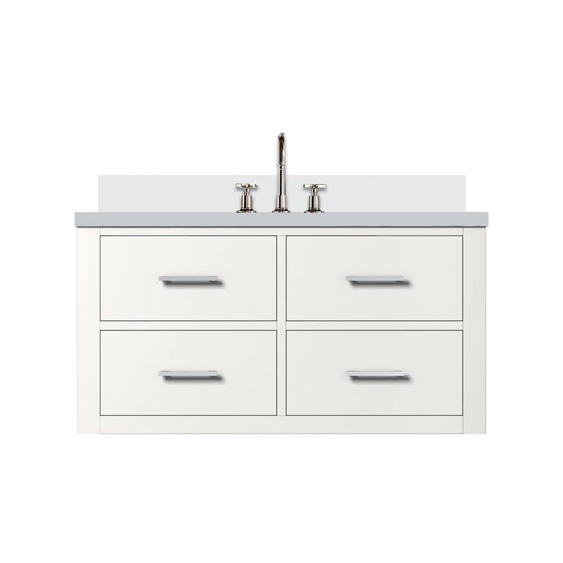 Castor Bath Vanity with Quartz Top, Sink and Faucet - 36 inch - White