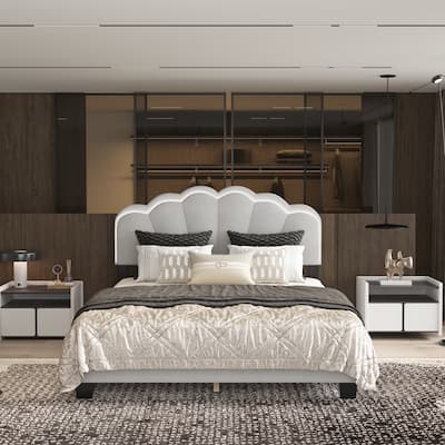 TB117 - Certified Queen Upholstered Bedroom Bed, Polyester Upholstered, Safe & Durable