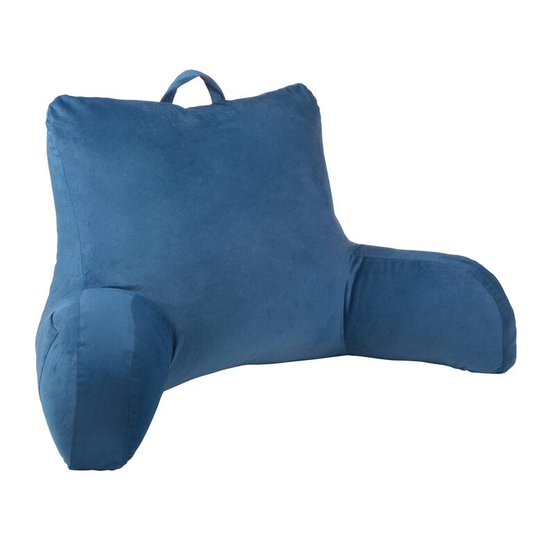 Klear Vu Velour Bed Rest Back Support Pillow with Pocket and Handle