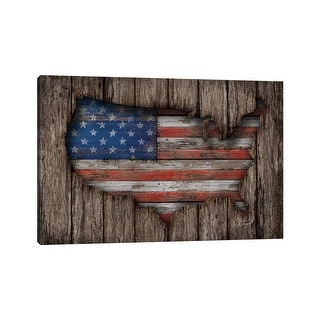 iCanvas "American Wood Flag" by Diego Tirigall Canvas Print