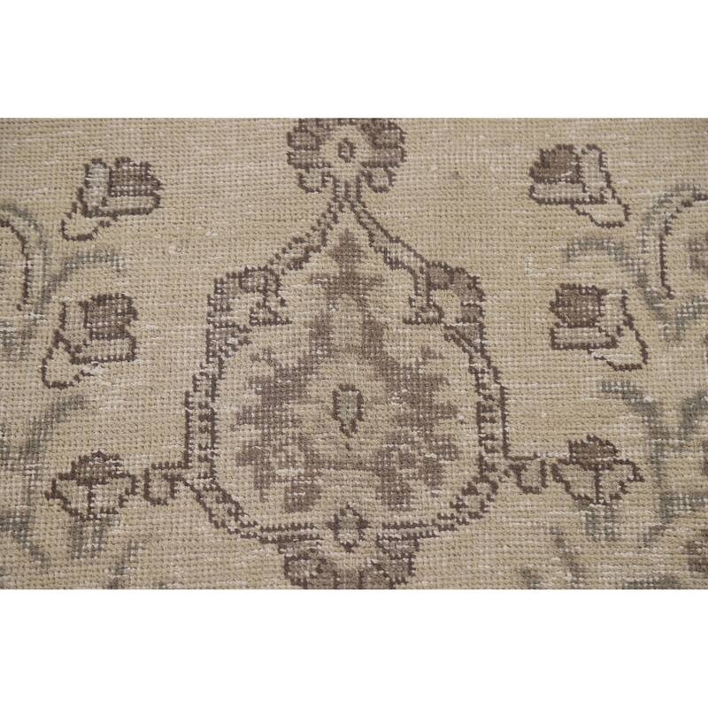 Traditional Distressed Tabriz Persian Vintage Rug Handmade Wool Carpet - 6'3" x 9'8"