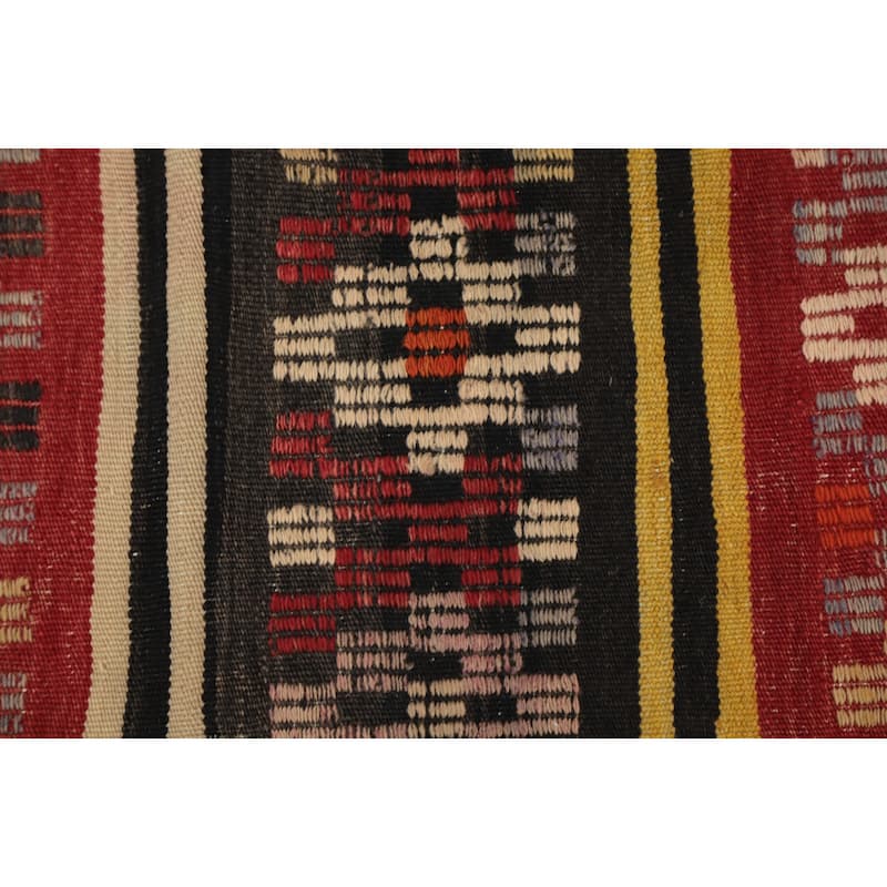 Hand Woven Oriental 100% Wool Carpet Southwestern Tribal Multi-Colored Kilim Area Rug - 9' 0'' X 6' 0''