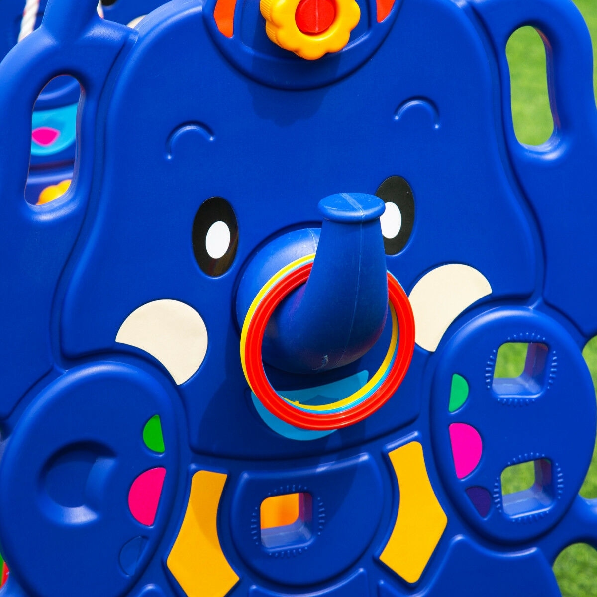 Costway 3 in 1 junior children climber slide swing seat basketball hoop playset deals backyard
