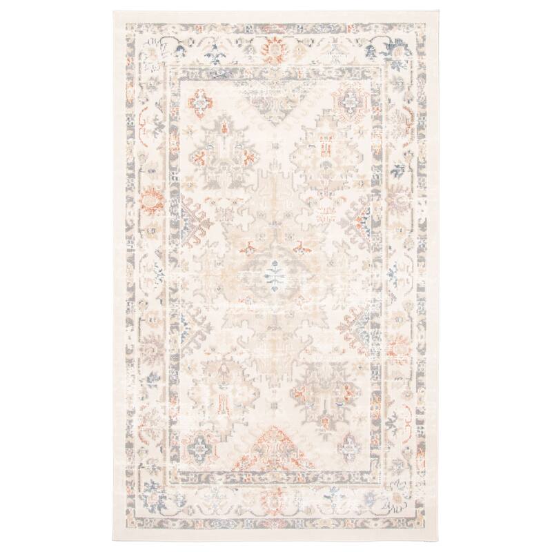 ECARPETGALLERY Machine Woven Rococo Ivory Area Rug - Ivory - 8'0 x 10'0 - Rectangle