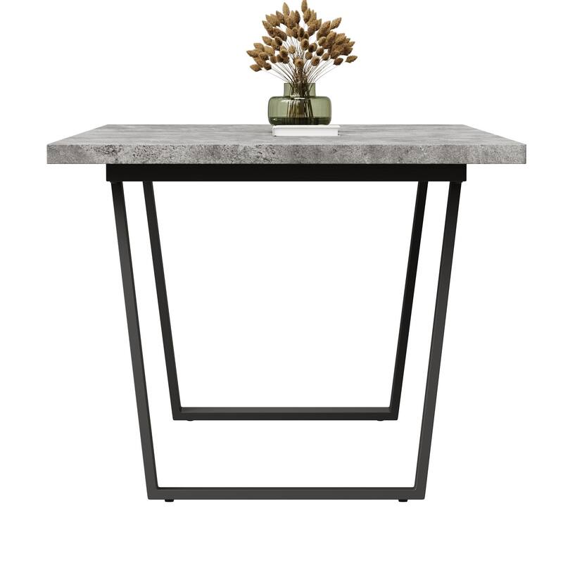 GDFStudio - Kavon Modern Minimalist Wooden Dining Table with Sturdy Metal Frame & Spacious Rectangular Top