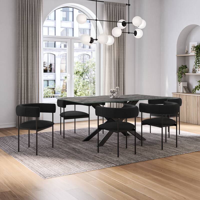 Amisco Julius Upholstered Dining Chair with arms and Metal Legs