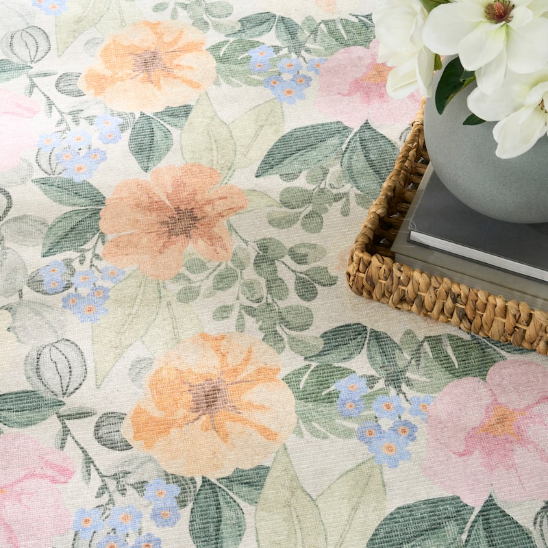 Nourison Botanical Washables Indoor only Floral Area Rug