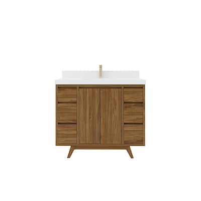 Willow Collections 42 in. W x 22 in. D Madison Teak Single Sink Bathroom Vanity with Countertop