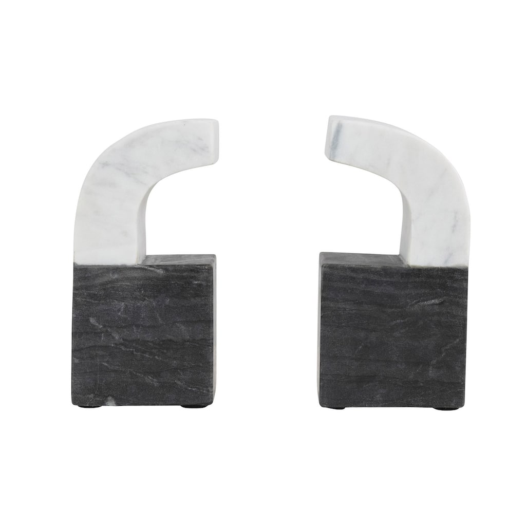 Two-Tone Marble Bookends, Set of 2