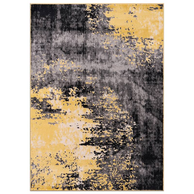 World Rug Gallery Contemporary Abstract Splash Blue Area Rug