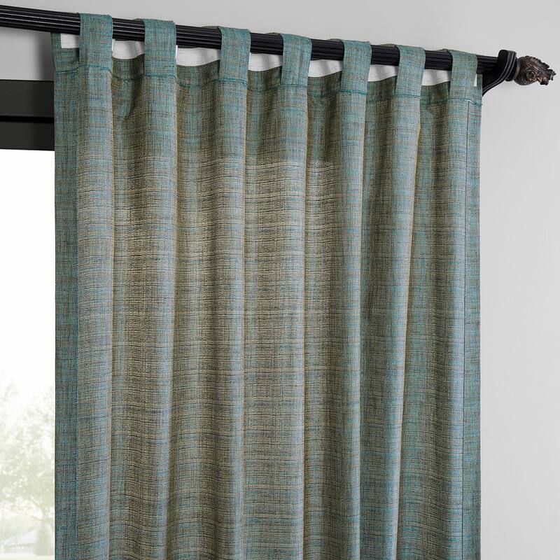 Exclusive Fabrics Raw Linen Weave Light Filtering Curtains for Bedroom & Living Room Curtains Pair - 2 Panel Drapes