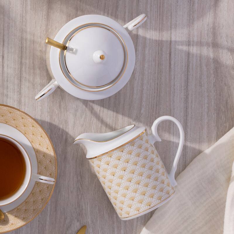 Trocadero Gold Sugar & Creamer Set