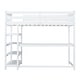 preview thumbnail 49 of 82, Space-Saving Loft Bed with Storage Shelves and Desk, Solid Wood Loft Bed Frame with Ladder and Guardrail for Kids Teens Adults