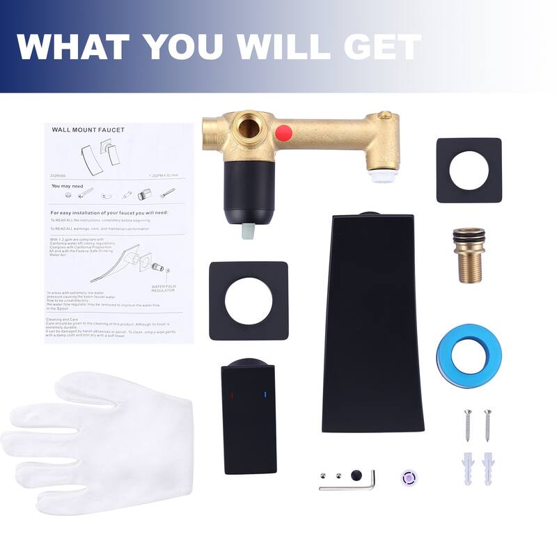 WOWOW Single Handle Wall Mounted Bathroom Basin Faucet