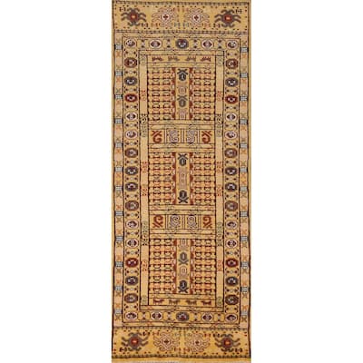 Geometric Heriz Serapi Runner Rug Traditional Handmade Wool Carpet - 2'4" x 7'8"