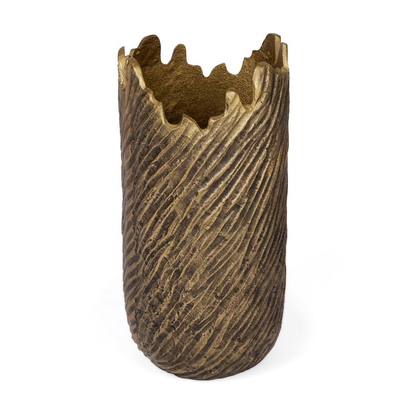 Leela Cast Aluminum Antique Gold Metal Table Vase
