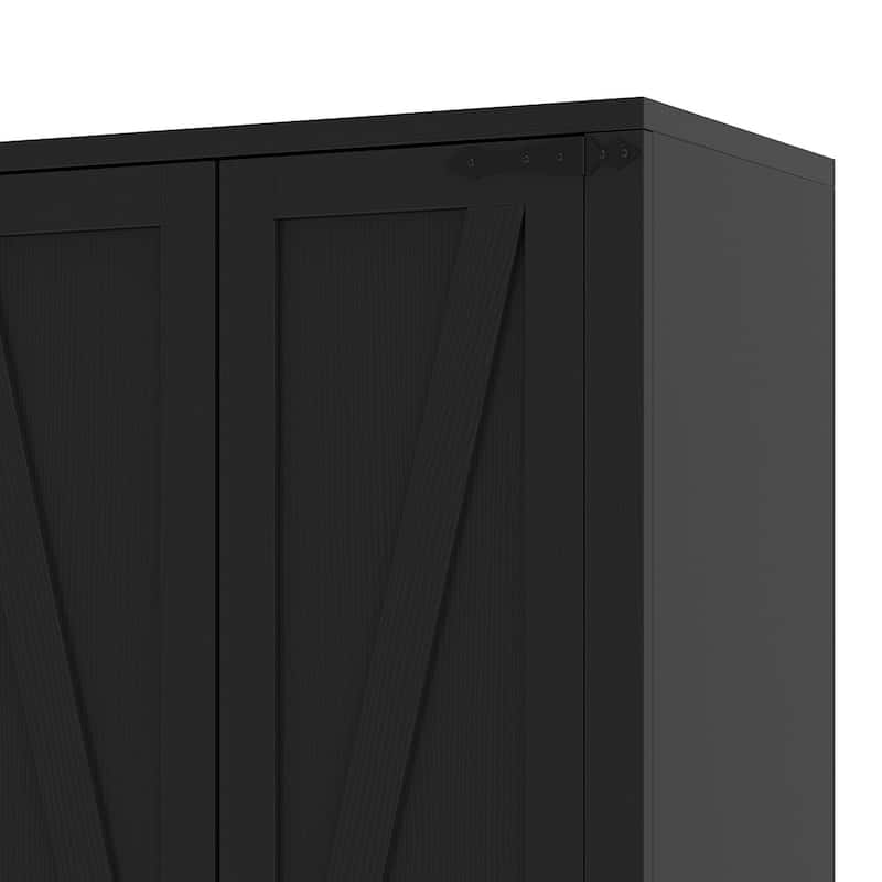 Moasis Broom Closet Storage Cabinet with Doors and Shelves for Farmhouse Organization