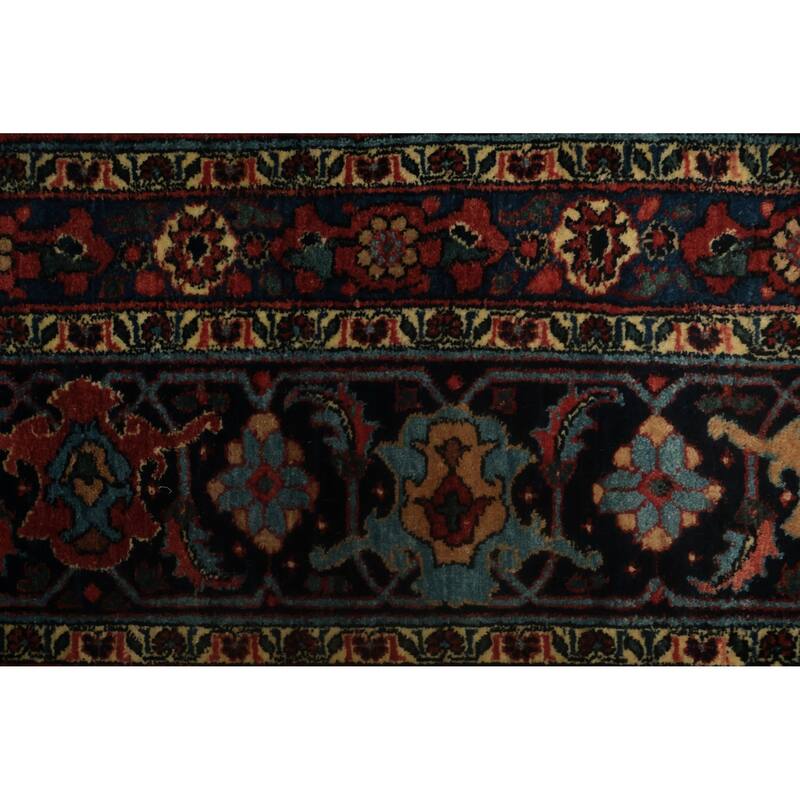 Hand Knotted Oriental 100% Wool Carpet Traditional Floral Red Bidjar Area Rug - 11' 9'' X 8' 6''