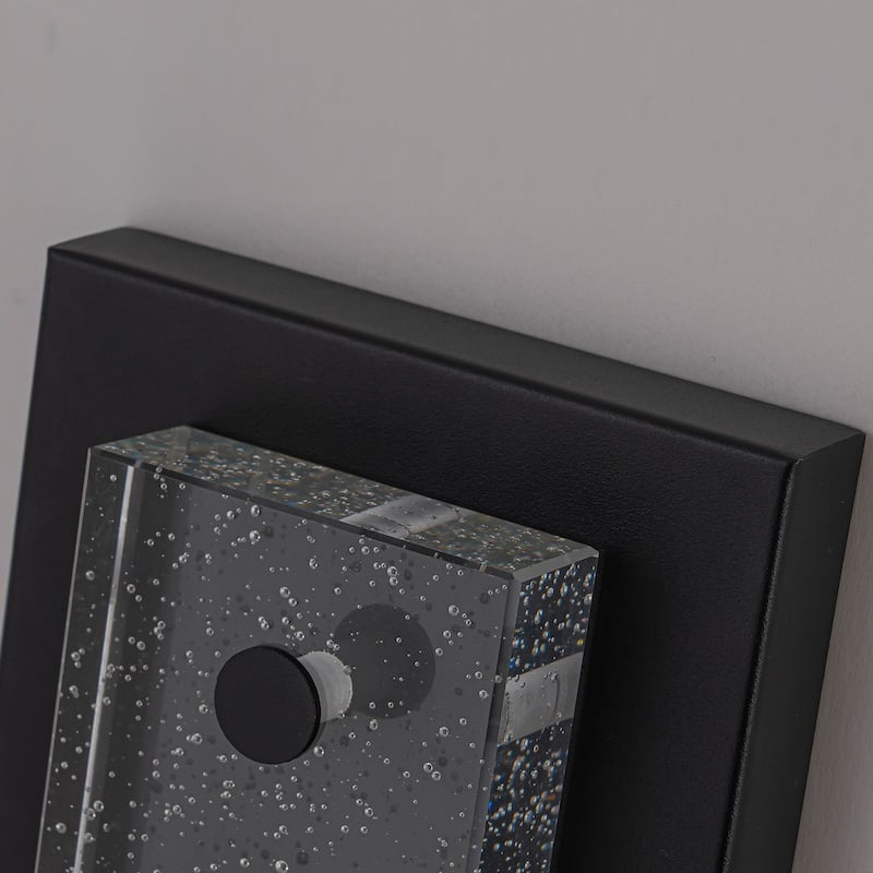 2-Light 31" Outdoor Linear Integrated LED Wall Sconce with Crystal Bulbble Glass - H31.5" x W4.7" x D2"