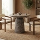 preview thumbnail 26 of 29, Studio London Faux Travertine Bistro Table Maddox Concrete Patio Table - 35.4"W x 35.4"D x 29.5"H Emperador Marble