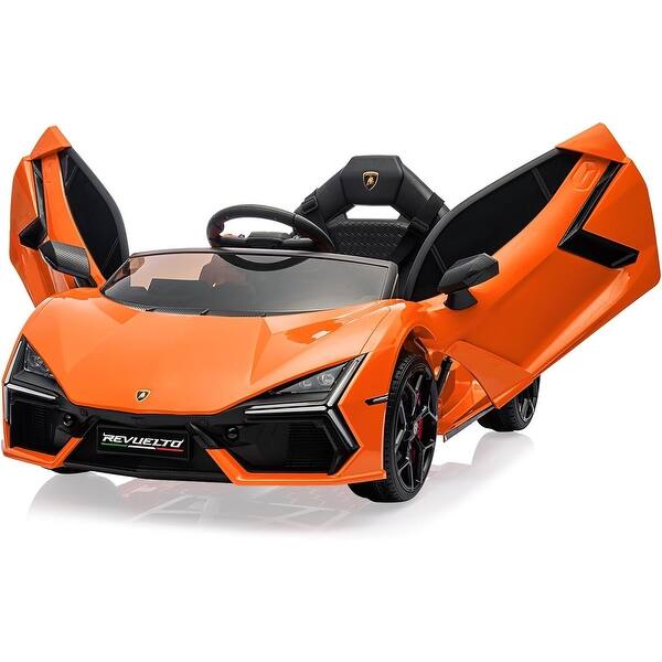 slide 2 of 49, 12V Kids Ride On Car, Licensed Lamborghini Revuelto Electric Car for Kids Orange