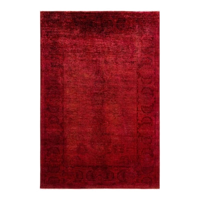Contemporary Overdyed Wool Hand Knotted Area Rug - 6' 1" x 8' 7"