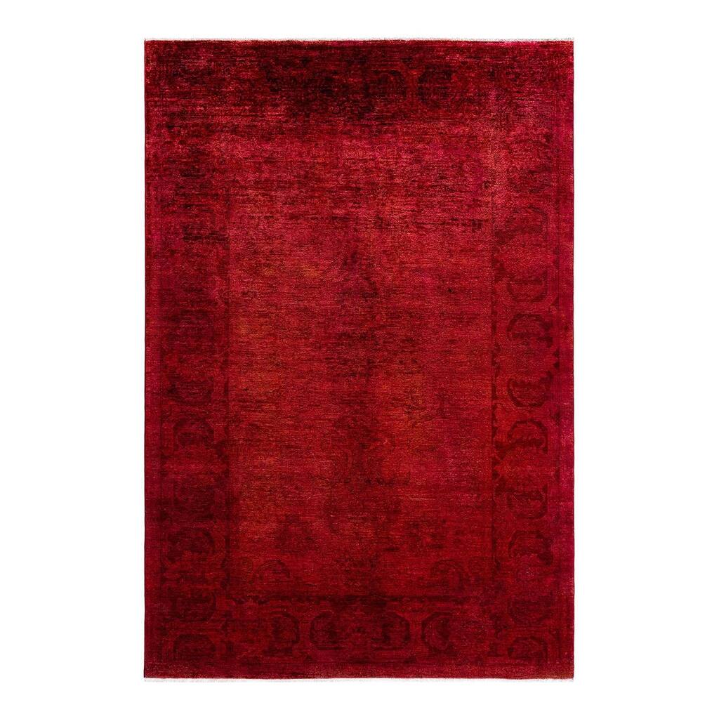 Contemporary Overdyed Wool Hand Knotted Area Rug - 6' 1" x 8' 7"