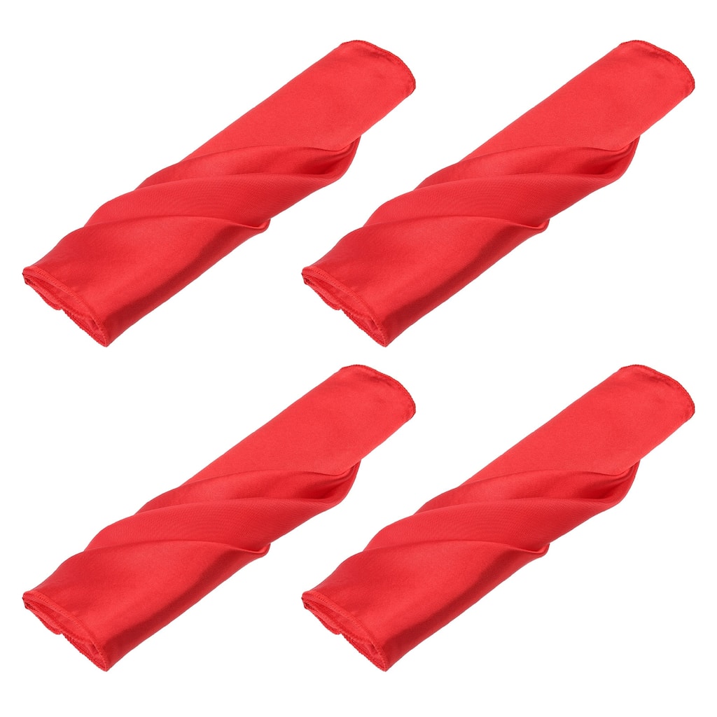 12pcs Satin Table Napkins Polyester Square Bright Table Napkin 20"x20"