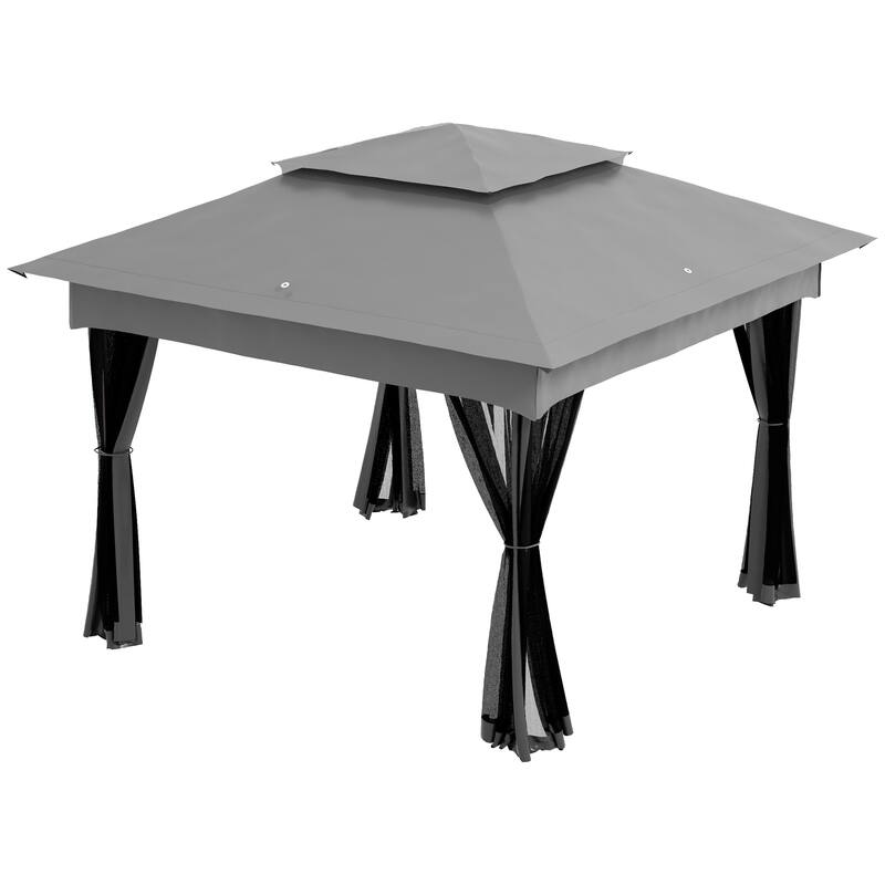 11'x11' Pop Up Canopy with Removable Netting, Instant Outdoor Gazebo Tent for Shade and Protection