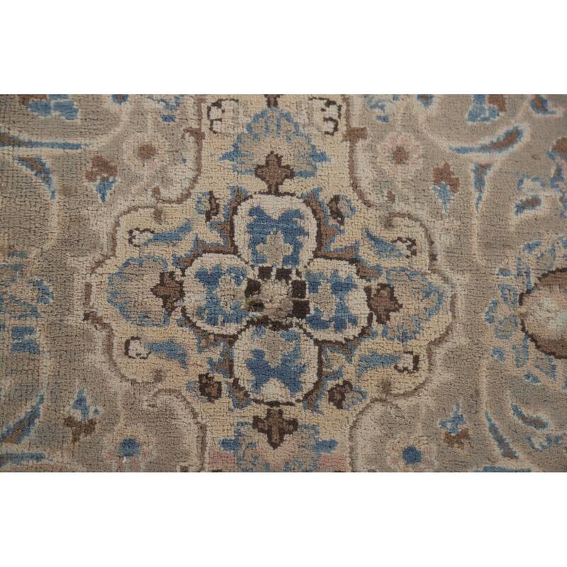 Hand Knotted Oriental 100% Wool Carpet Traditional Floral Pink Mashad Area Rug - 11' 6'' X 8' 9''