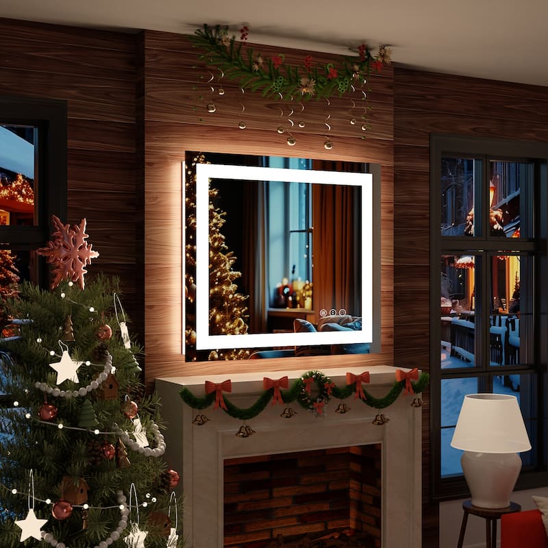 QuivaraView LED lights Frameless Wall Mounted Bathroom Vanity Mirror