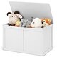 preview thumbnail 1 of 10, Costway Wooden Kids Toy Storage Box Sitting Top Chest Organizer Large White