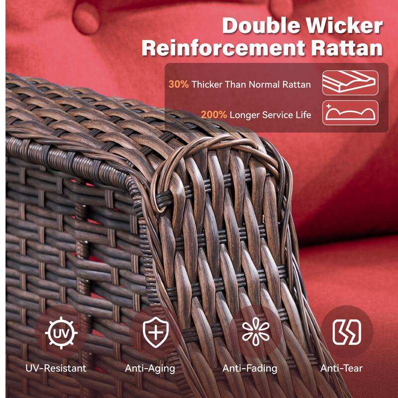 Pocassy 3-Piece Patio Swivel Chair with Side Table