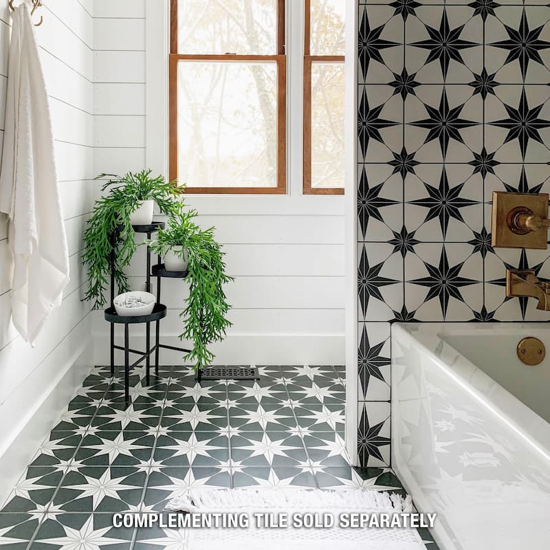 Merola Tile Stella Night 9-3/4" x 9-3/4" Porcelain Floor and Wall Tile