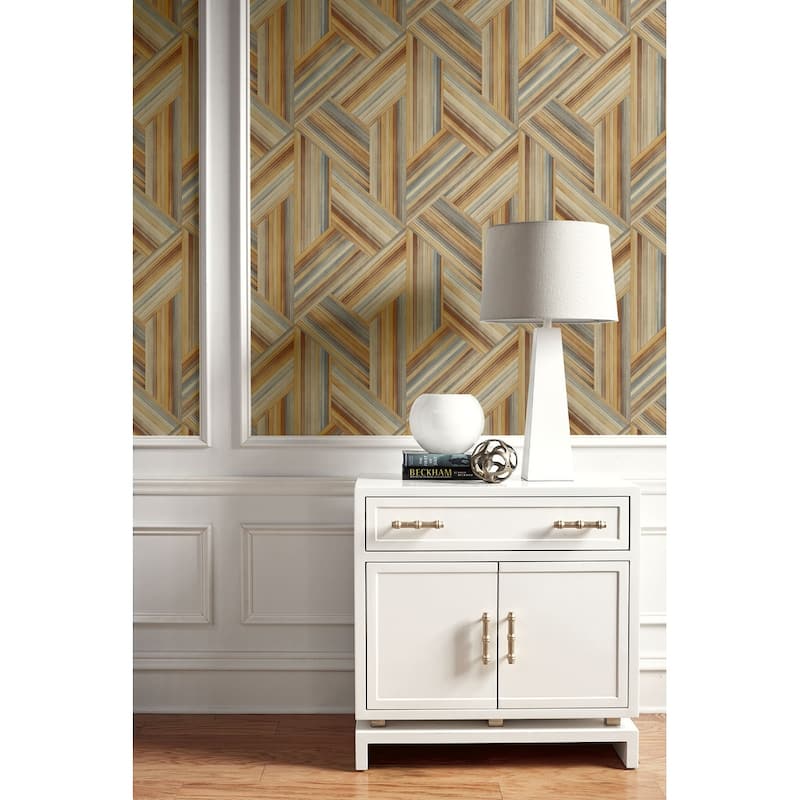 Seabrook Designs Geo Inlay Unpasted Wallpaper
