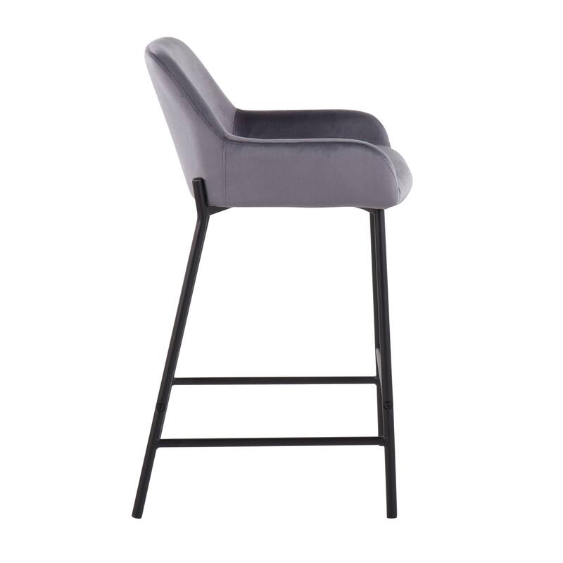 Carbon Loft Galotti Black Fixed-Height Upholstered Counter Stool - Set of 2