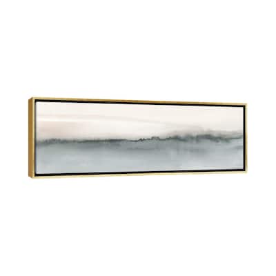 "Watercolor Landscape XIV - Soft Coral And Gray - Panoramic" by Nouveau Prints Framed