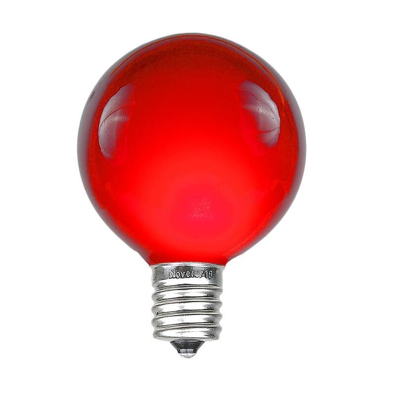25 Pack G40 Outdoor Patio Globe Replacement Bulbs, Clear, C7/E12 Base - Medium
