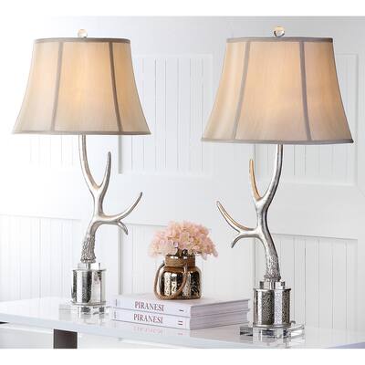 SAFAVIEH Lighting Adrie 16-inch Silver Antler Table Lamp (Set of 2) - 16"x16"x32.5" - 16Wx16Dx33H