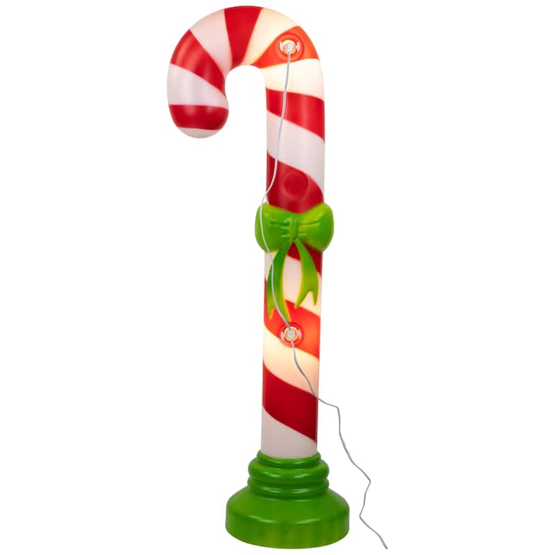 42" Lighted Blow Mold Candy Cane Outdoor Christmas Decoration - Red