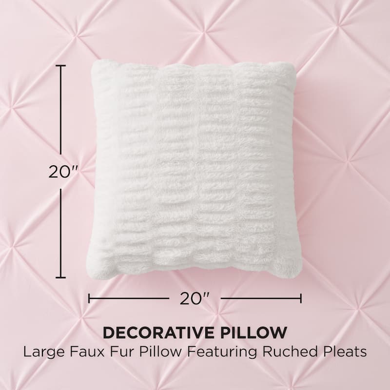 Juicy Couture Pleated Synthetic Fur Decorative Throw Pillows